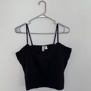 Black Cropped Jersey Camisole